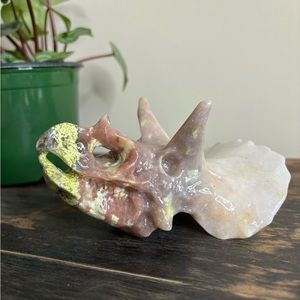 Pink Mica triceratops head